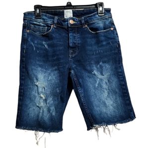 Burton Menswear London distressed denim shorts size w30"